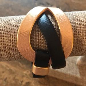 NEW bracelet- gold hardware and leather strap